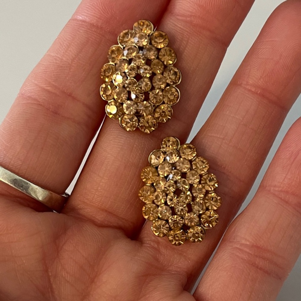 Vintage Crystal Cluster Earrings